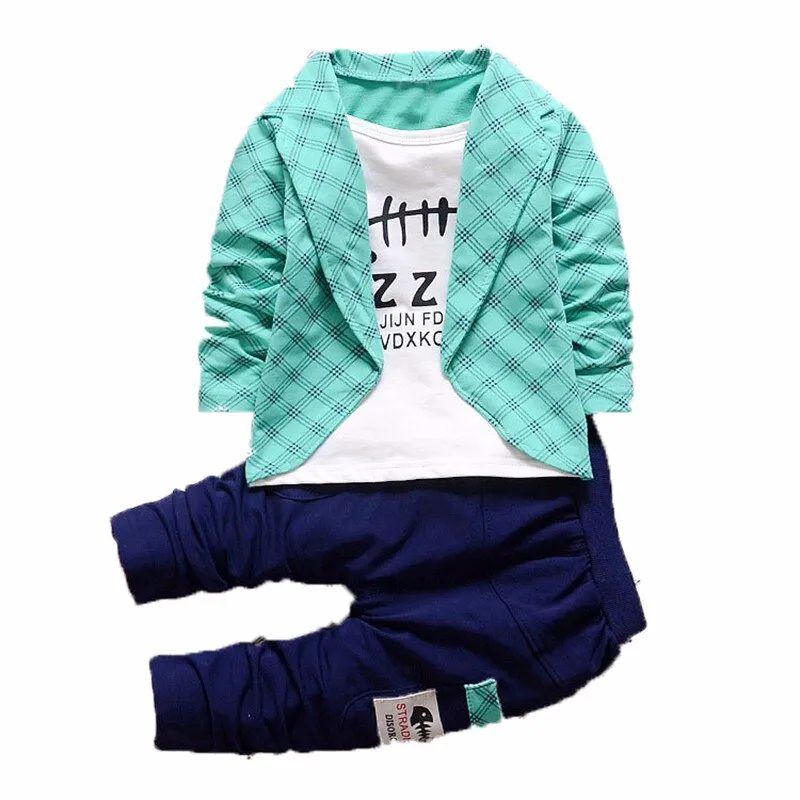 Spring and Autumn Baby Boys Suit 2018 New Fashion autumn winter trend suits cotton false3PCS 1-4 Years Children's Sets