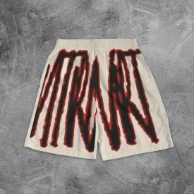 Street Letter Print Sports Shorts