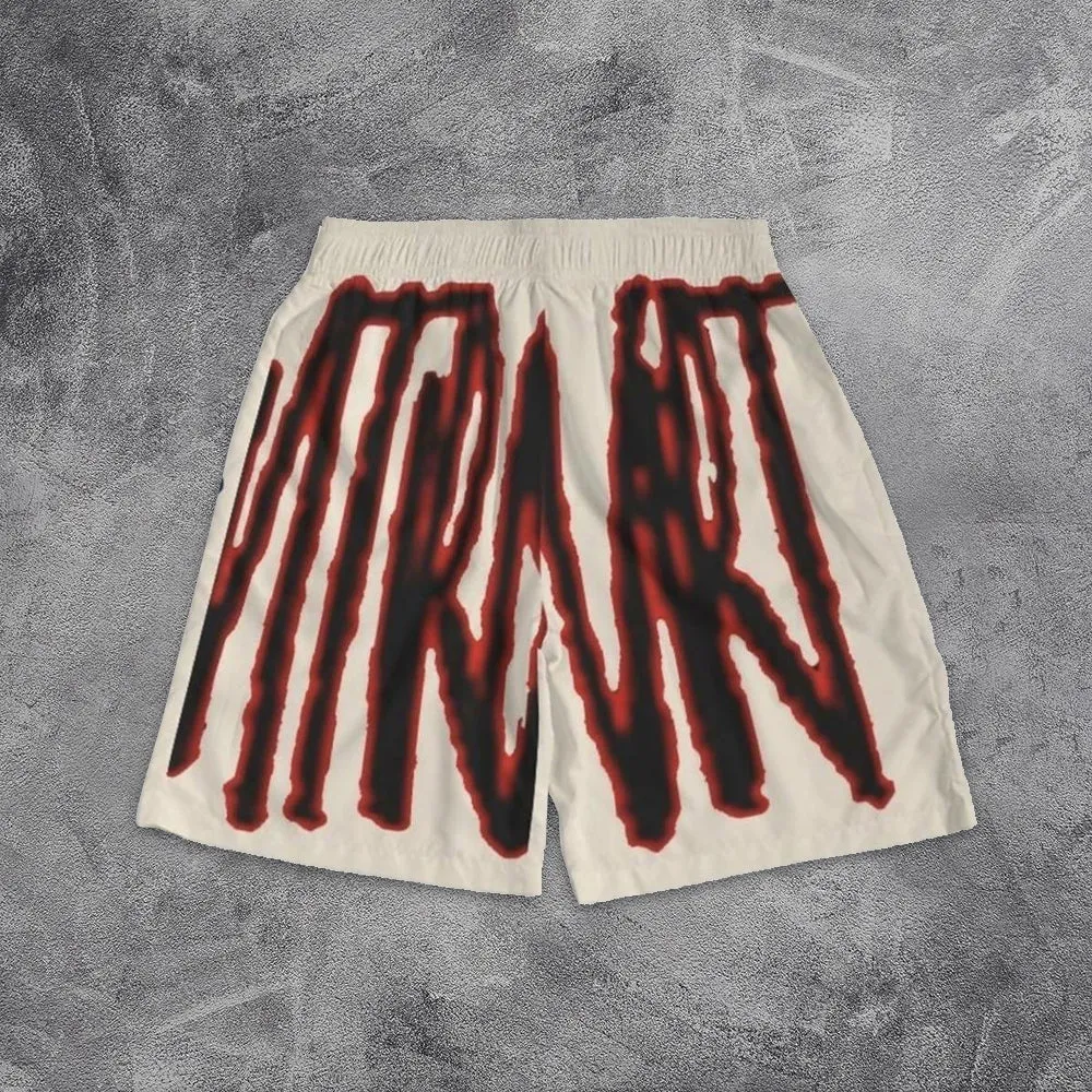 Street Letter Print Sports Shorts