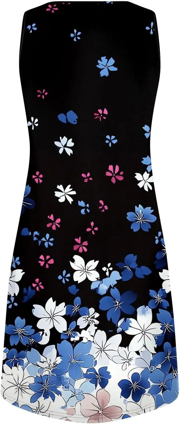 Summer Beach Vacation Clothes Spring Dresses for Women 2025 Sleeveless V Neck Loose Casual Sundresses