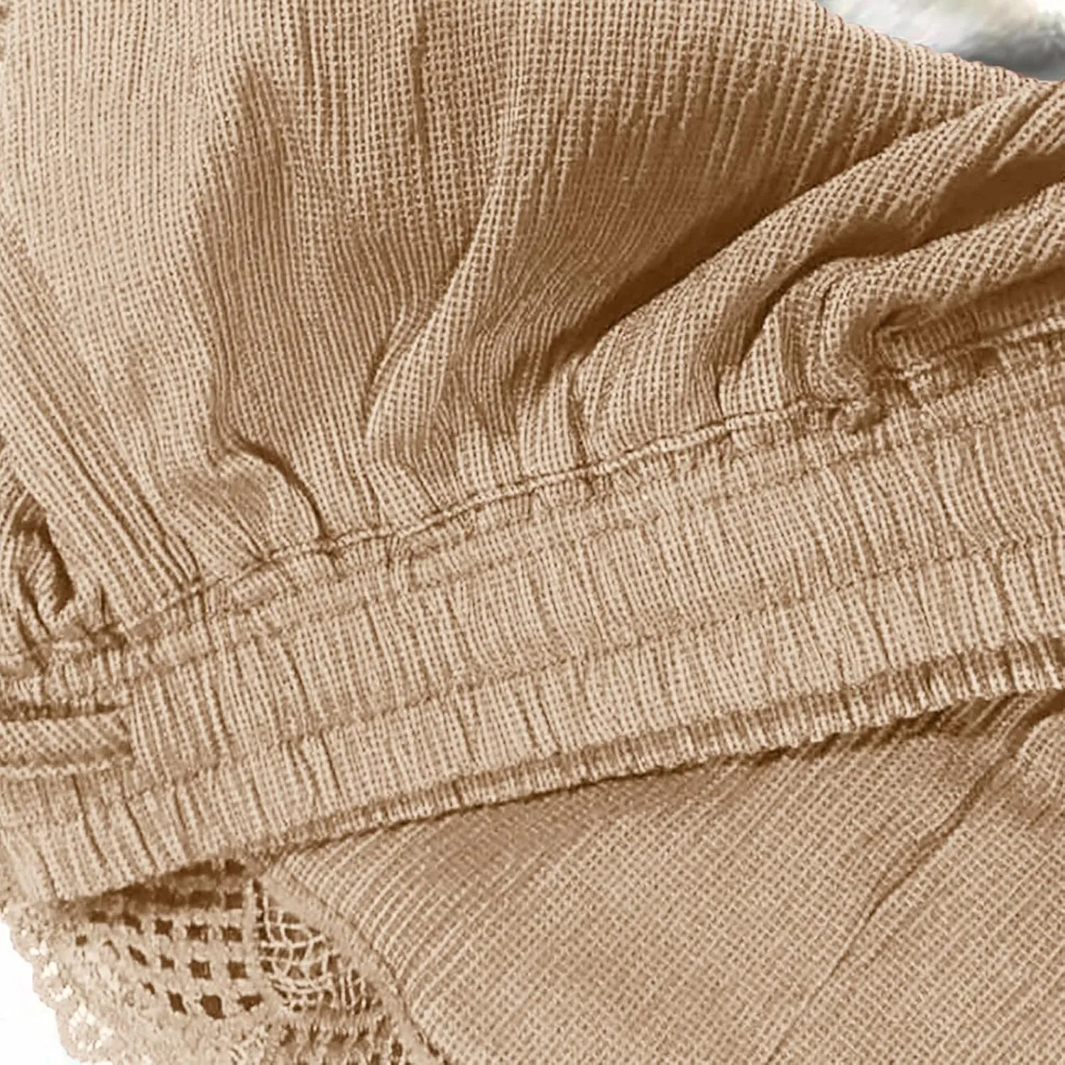 Summer Shorts for Women Elastic Waist Drawstring Lace Trim Pleated Beach Shorts Comfy Loose Lightweight Casual Shorts