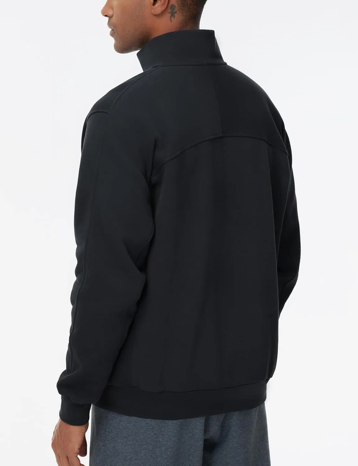 THE GYM PEOPLE Men's Half Zip Fleece Pullover Sweatshirts Midweight Mock Neck Workout Sweat Tops