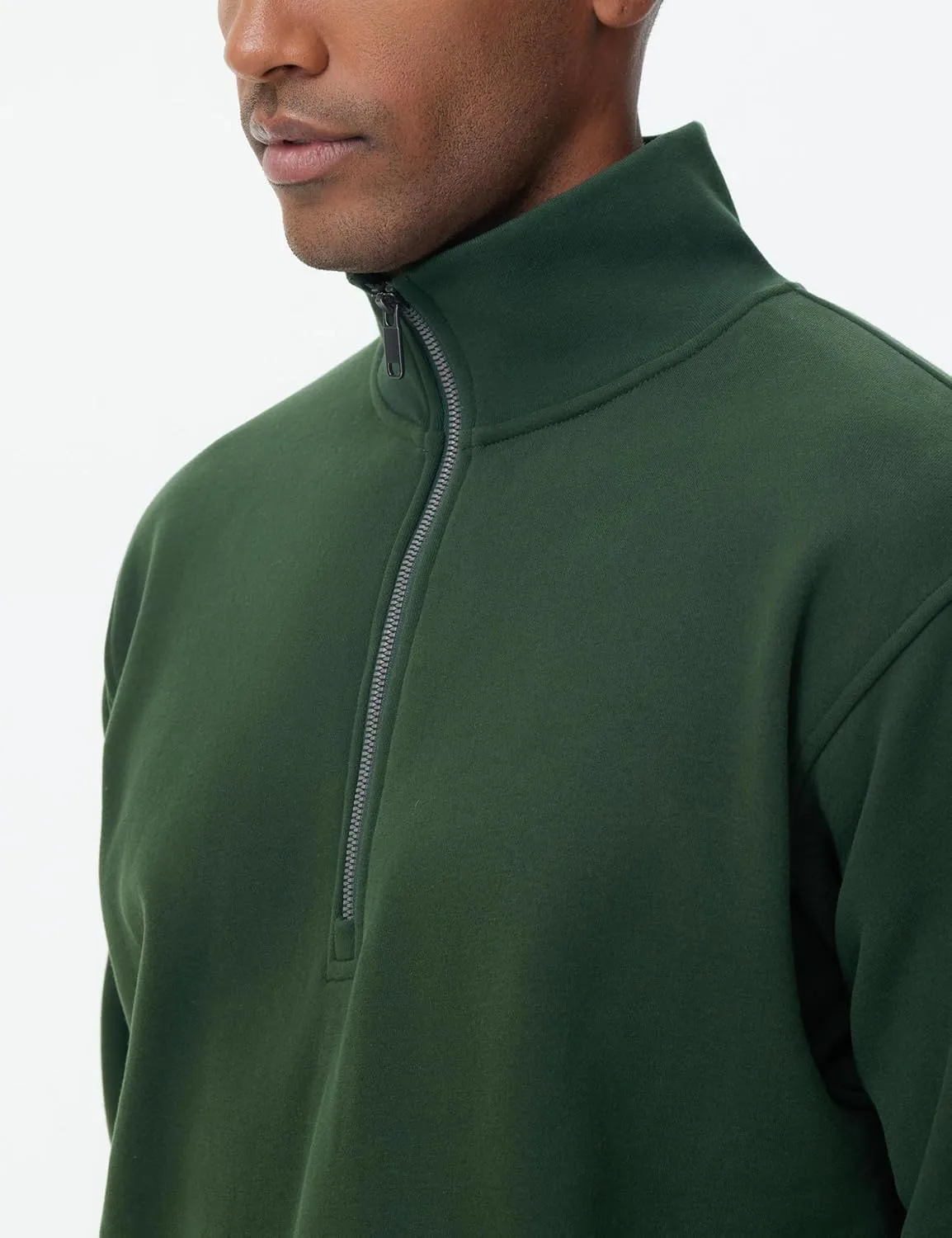 THE GYM PEOPLE Men's Half Zip Fleece Pullover Sweatshirts Midweight Mock Neck Workout Sweat Tops