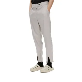 Triangle Ring Split Design Bottom Leg Pants Khaki