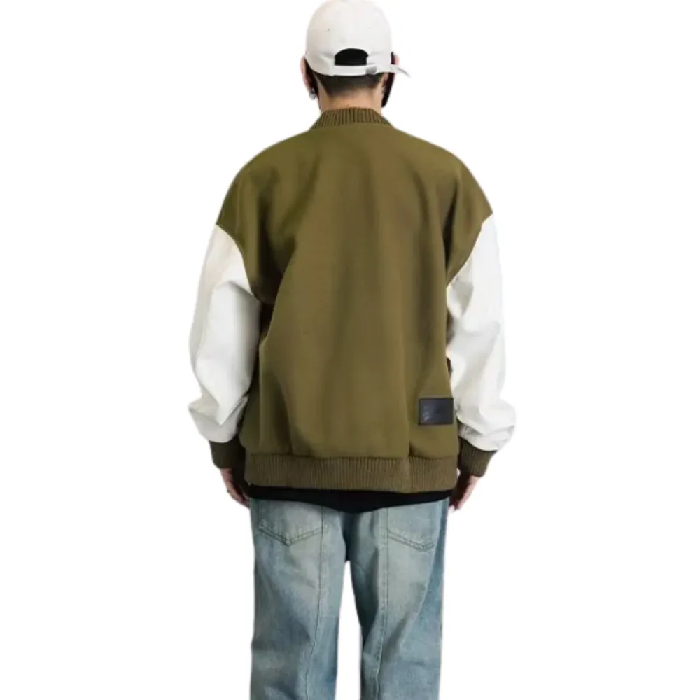 “Vintage Hip Hop Cross Embroidery Baseball” Jacket