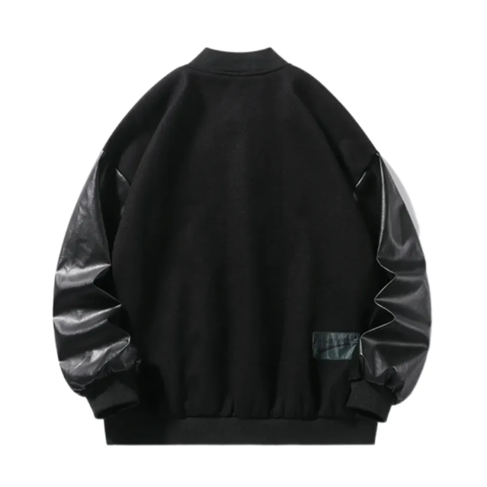 “Vintage Hip Hop Cross Embroidery Baseball” Jacket