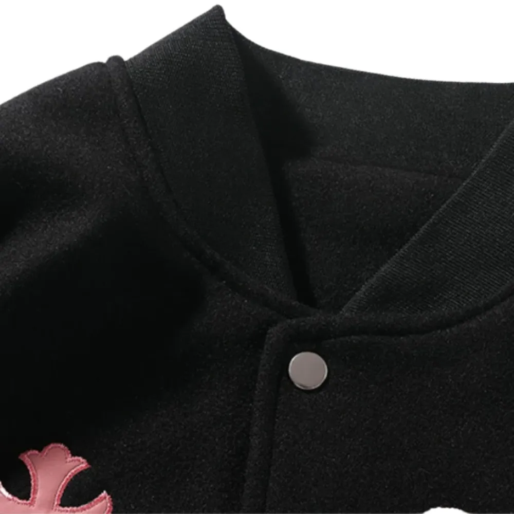 “Vintage Hip Hop Cross Embroidery Baseball” Jacket