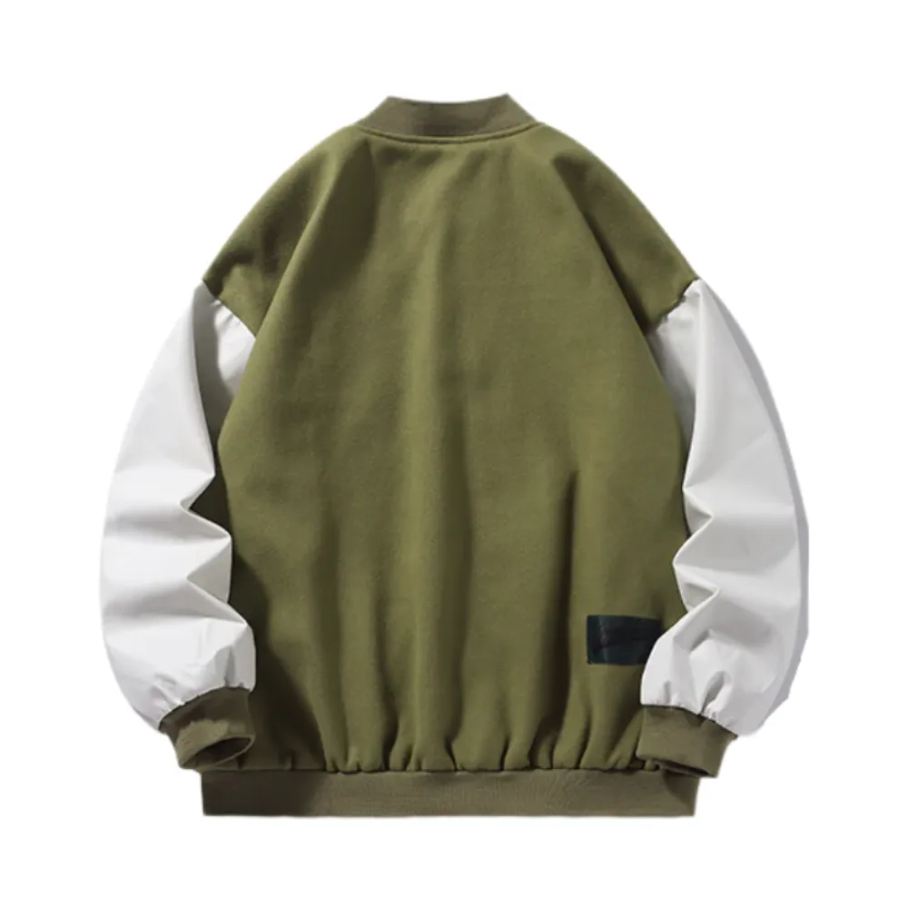 “Vintage Hip Hop Cross Embroidery Baseball” Jacket