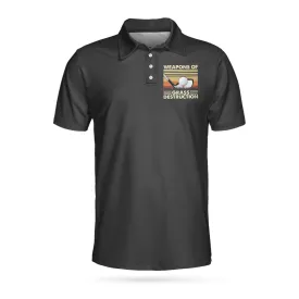 Weapons Of Grass Destruction Short Sleeve Polo Shirt, Vintage Chess Graphic Black Polo Shirt, Best Golf Shirt For Men Coolspod