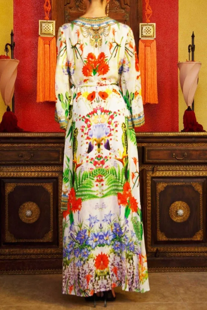 White Women's Long Sleeve Wrap Dress
