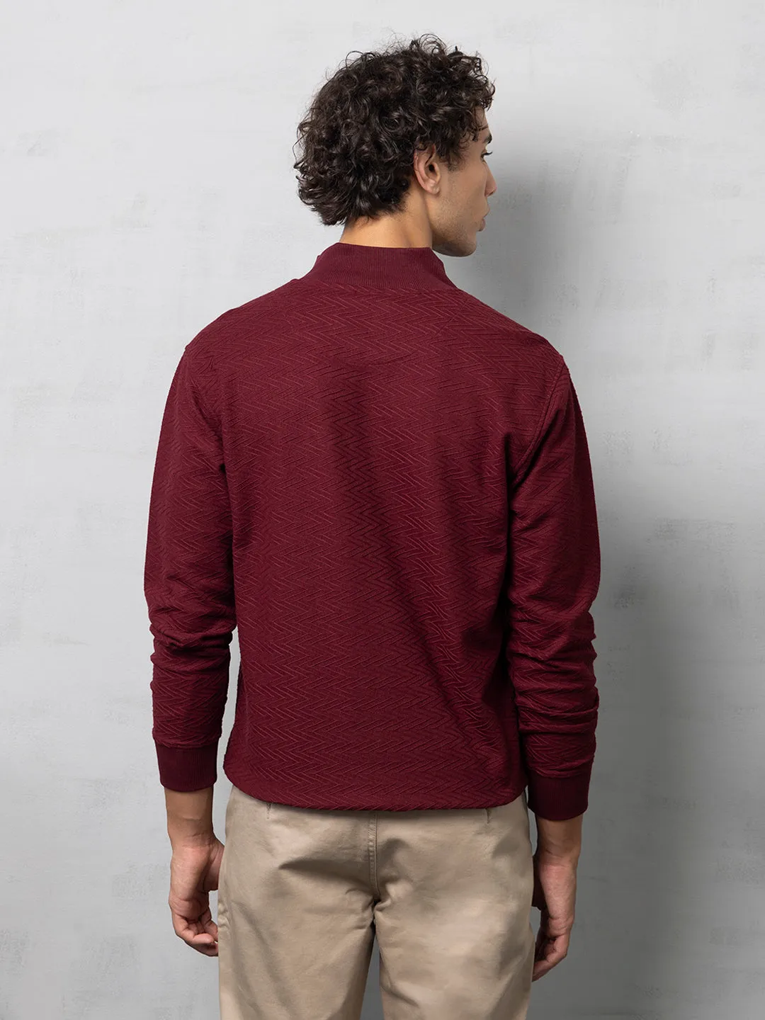 Wine zipper sweatshirt
