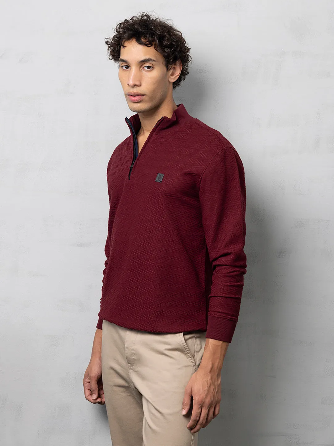 Wine zipper sweatshirt
