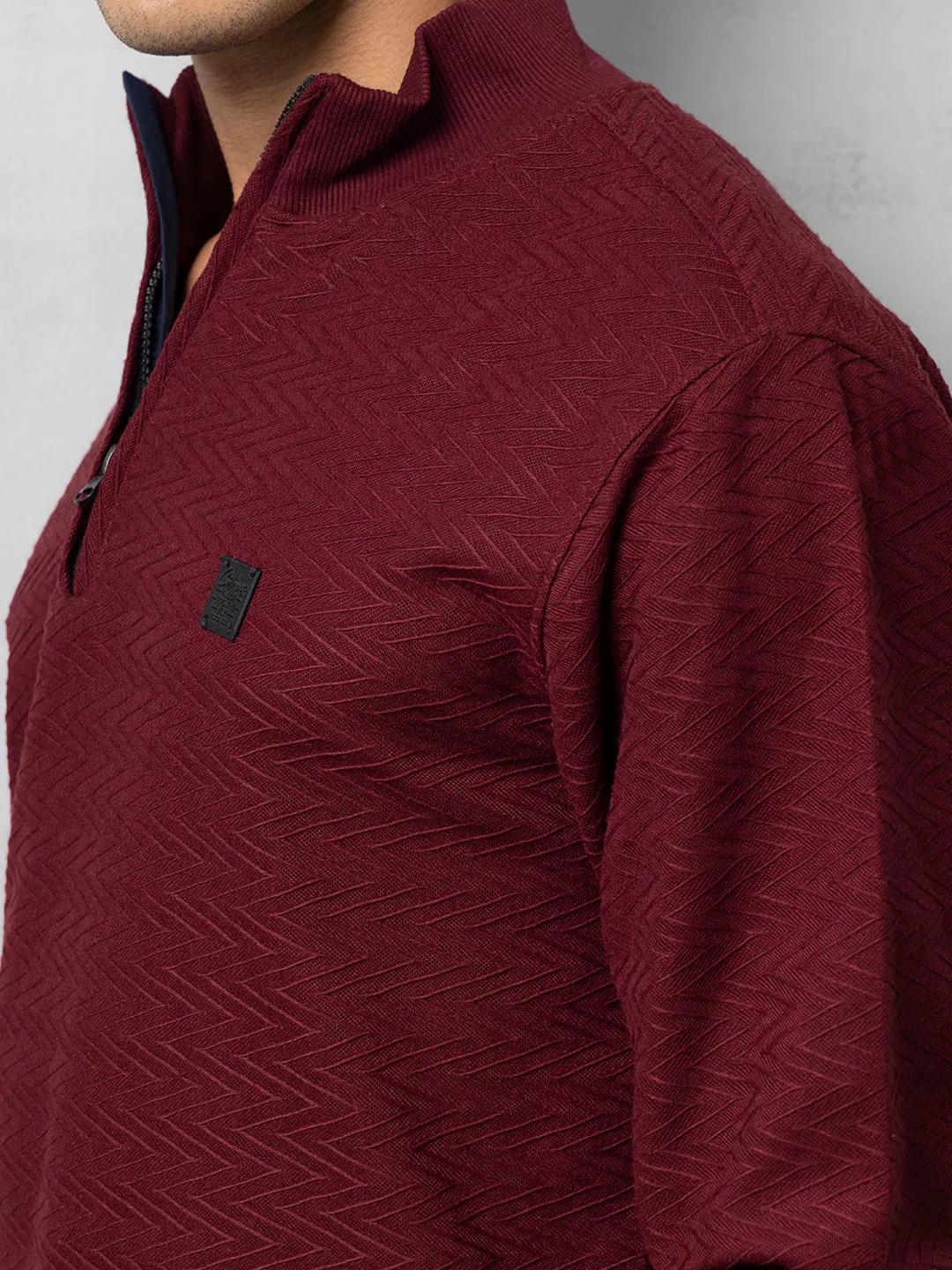Wine zipper sweatshirt