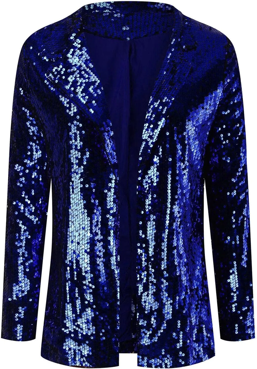 Women Sequins Blazer Sequin Jacket Casual Long Sleeve Glitter Party Shiny Lapel Coat Jacket Women Plus Size