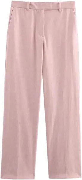 Women Single Pocket Lapel Solid Color Loose Shirt High Waist Straight Pants Suit for