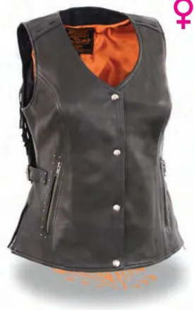 Women’s Black Snap Front Vest W/ Fringe