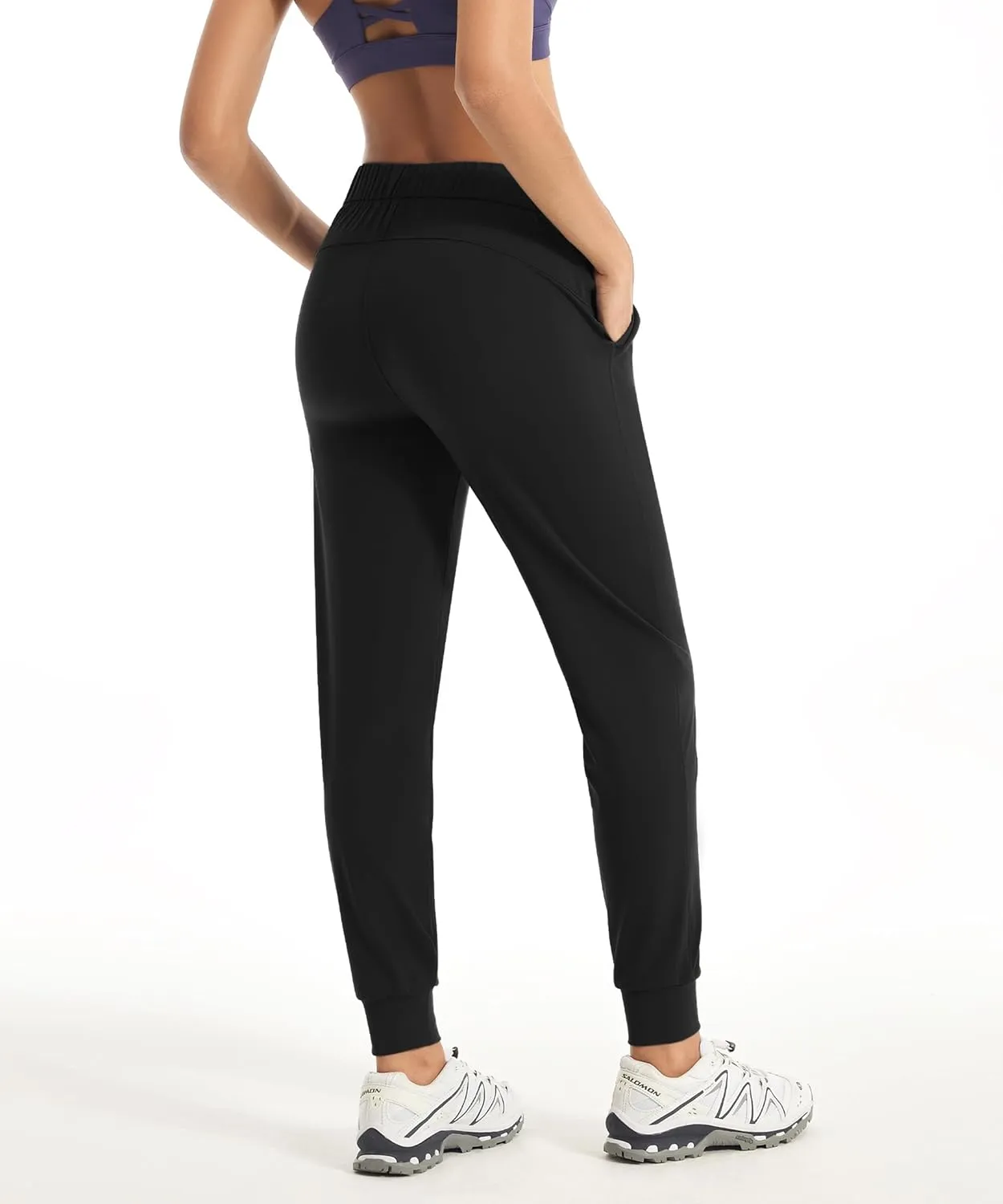 Women's Joggers Pants with Pockets Drawstring Running Sweatpants Workout Casual Tapered Pants