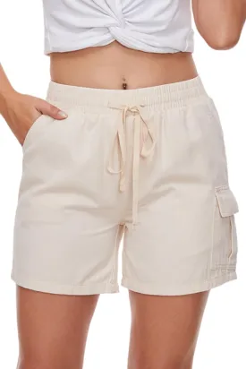 YOCUR Womens Cargo Denim Shorts - Summer Casual Vintage Loose Button Zipper Shorts